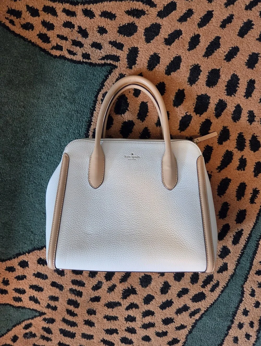 Kate Spade NEW YORK Cream Top Handle Bag with Gold Hardware